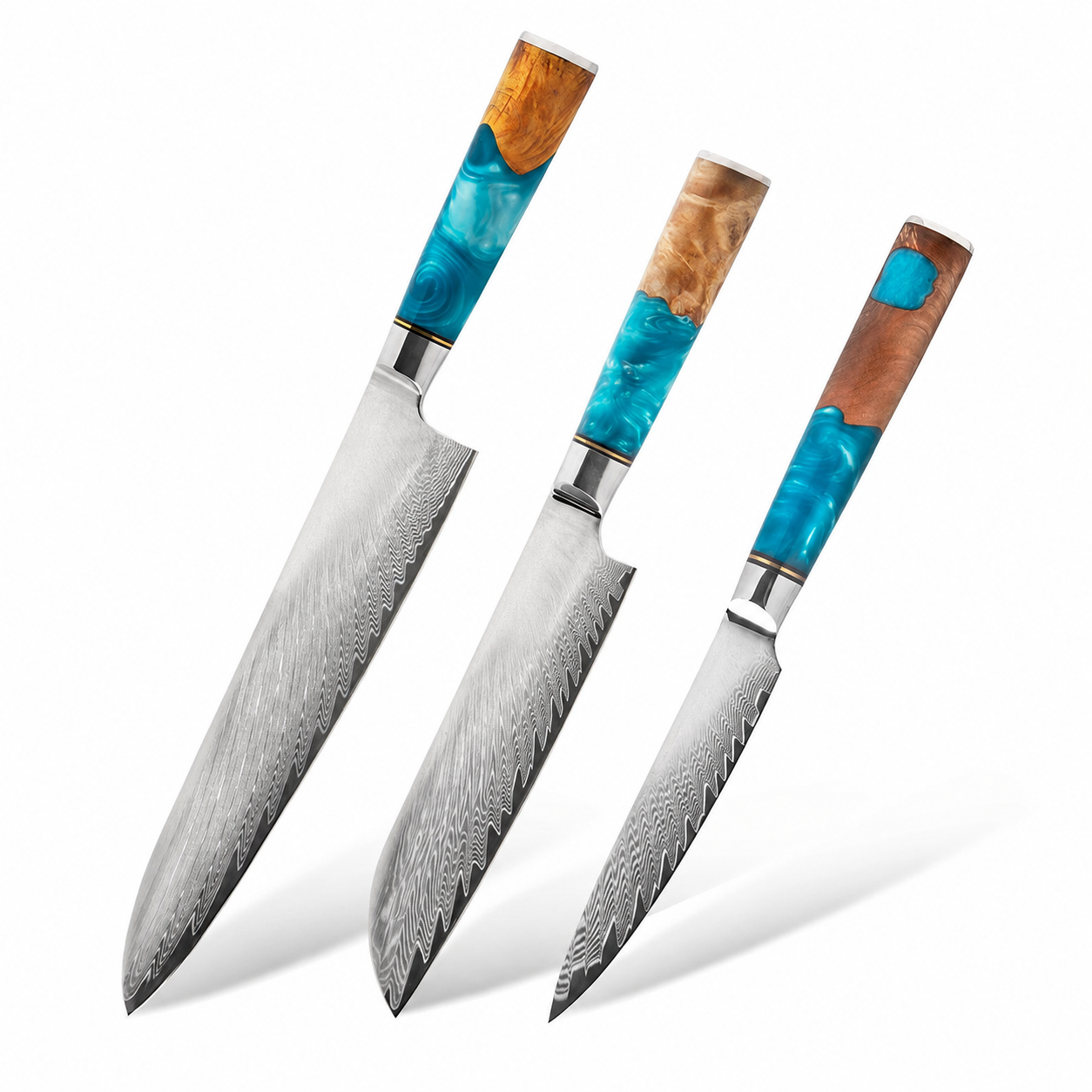 Set 3 couteaux japonais damas – Collection Minato
